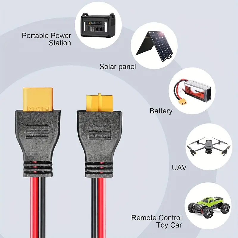 60cm 12AWG XT60 1 Female to 2  - đánh giá và giá Solar Combiner Box