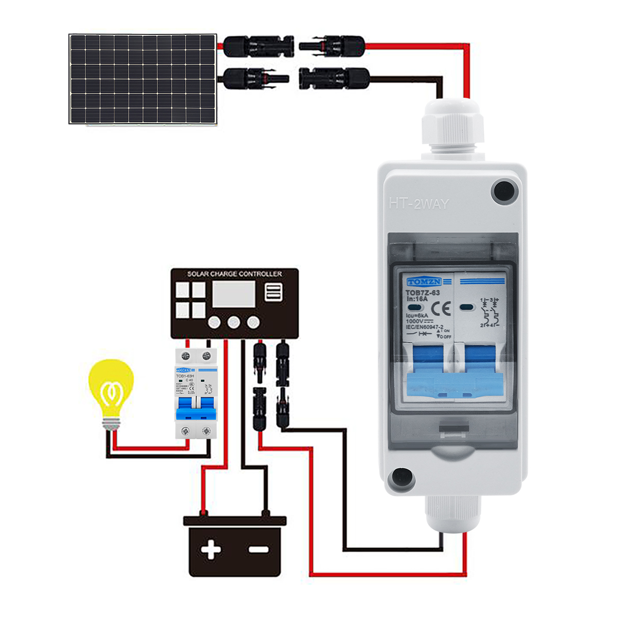 1PCS TOMZN Solar photovoltaic  - đánh giá và giá Solar Combiner Box