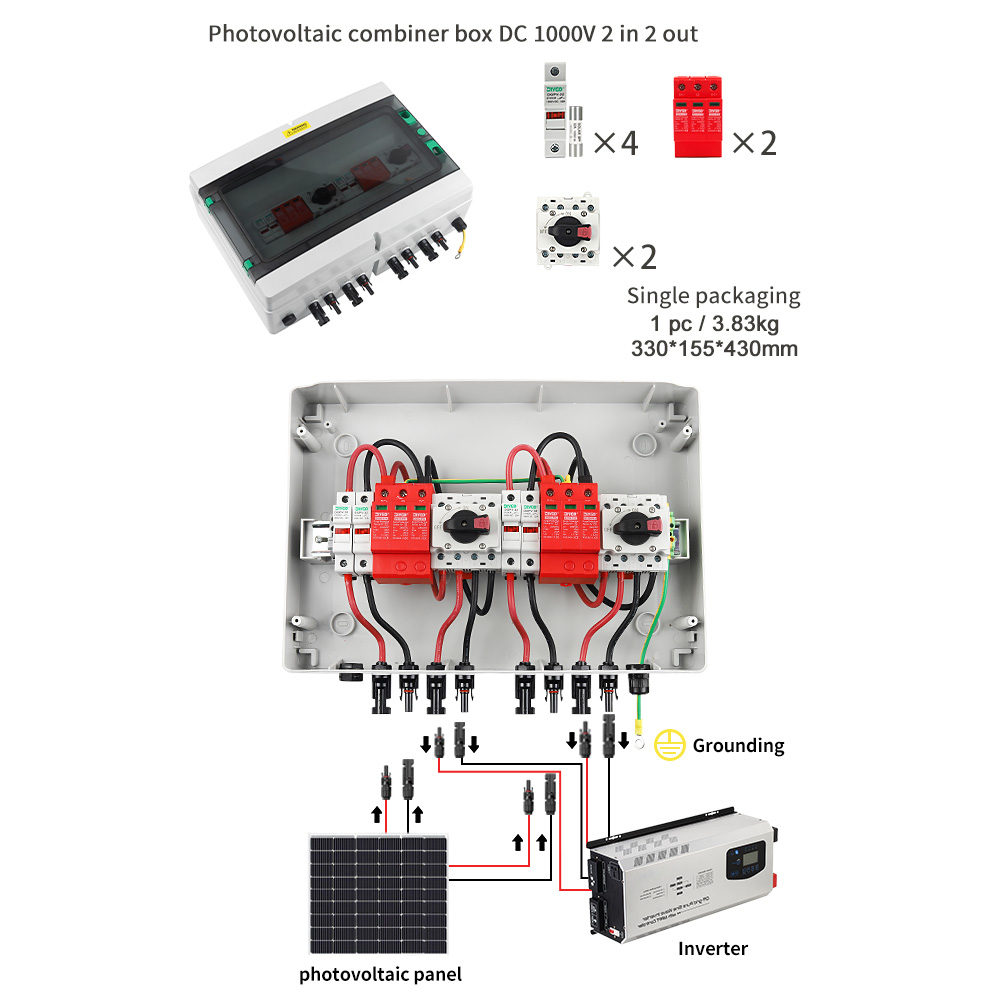 DIY GO Solar Photovoltaic 2 In - đánh giá và giá Solar Combiner Box