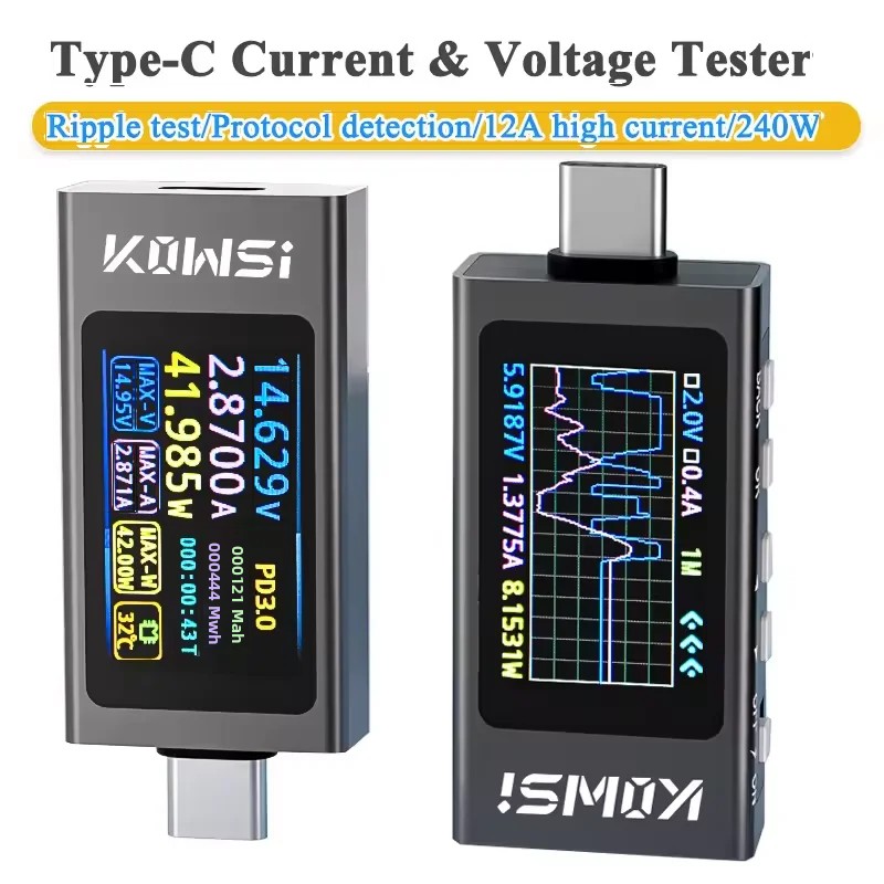 KWS-X1 Type-C Current and Volt - đánh giá và giá Battery Monitor Coulometer