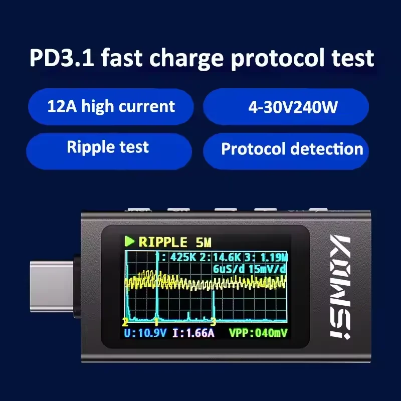 KWS-X1 Type-C Current and Volt - đánh giá và giá Battery Monitor Coulometer